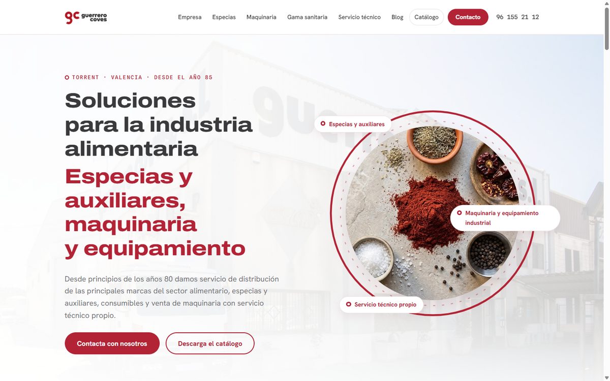Guerrero Covesin etusivu, elintarviketeollisuuden toimittaja