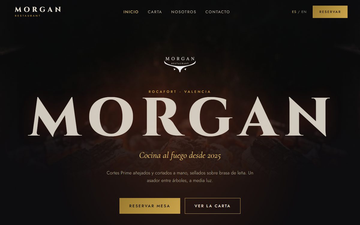 Screenshot of the Morgan Steakhouse website